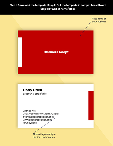 Free House Cleaning & Maid Services Business Card Template to Edit Online