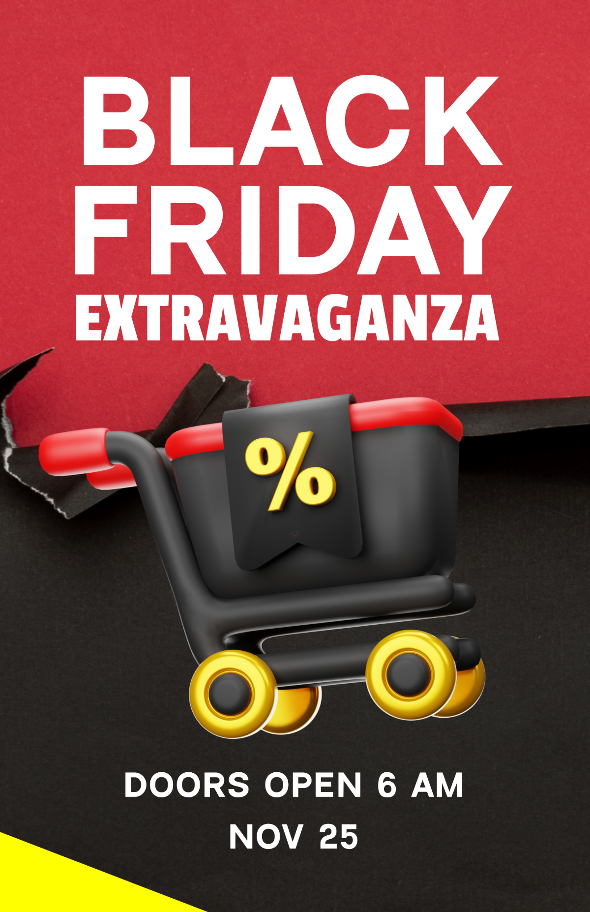 Free Vertical Black?Friday Poster Design Template