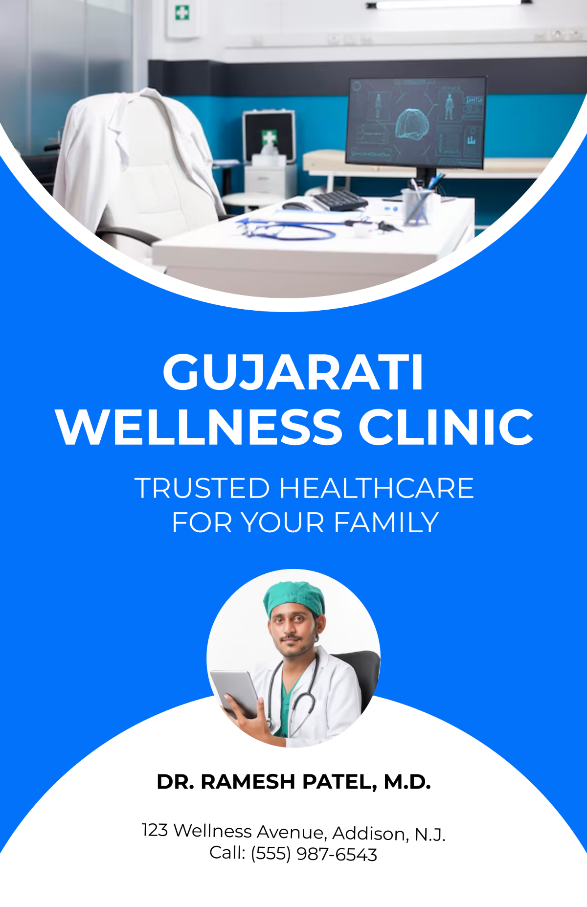 Free Gujarati Clinic Poster Template to Edit Online