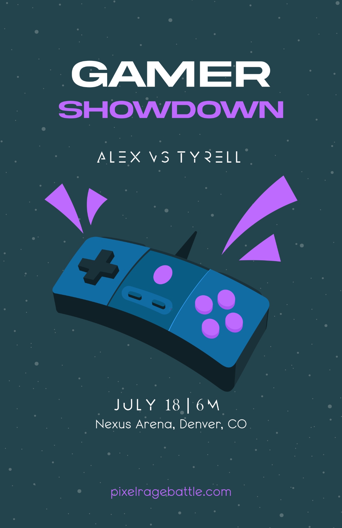 Free Simple Gaming Event Poster Template to Edit Online