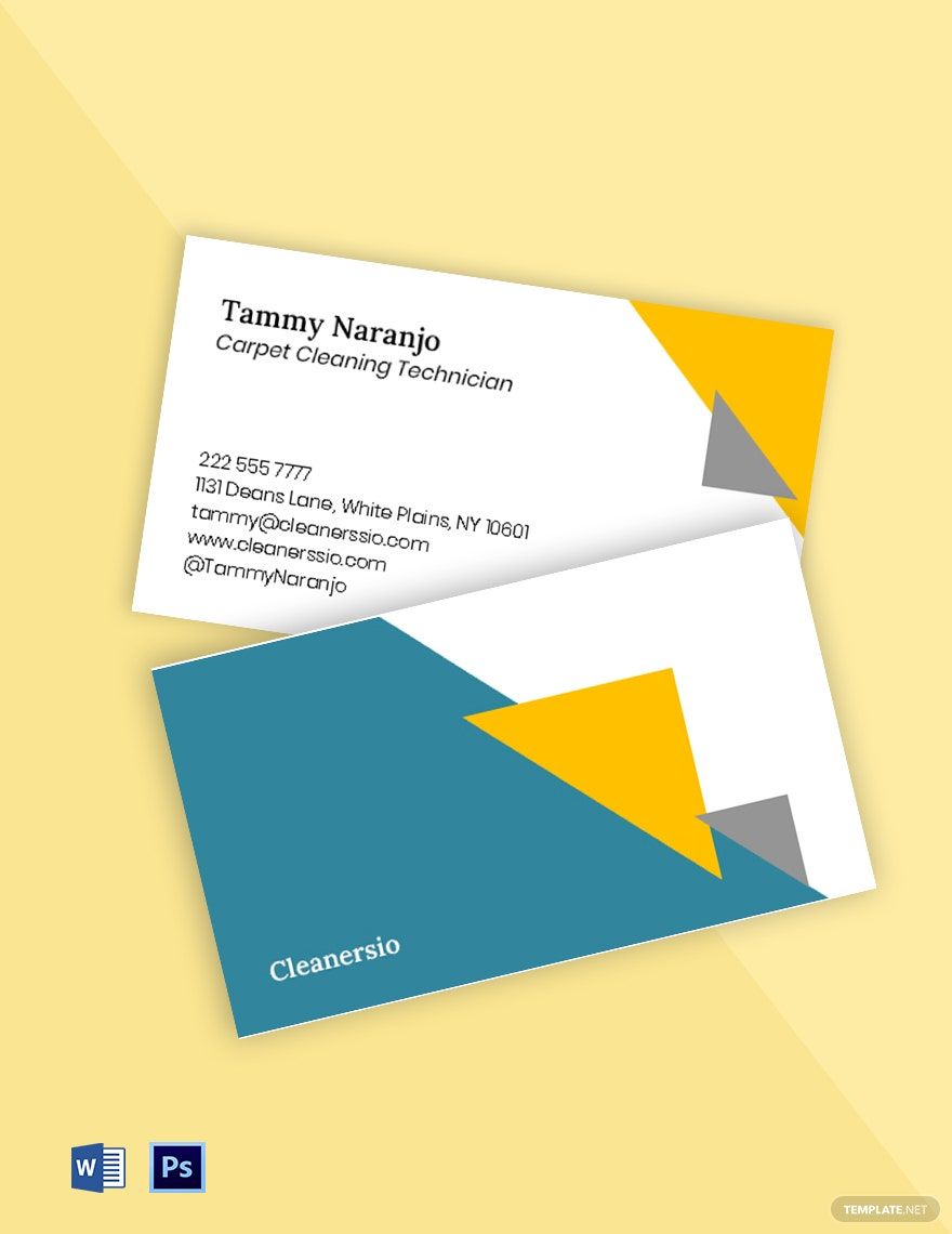 Carpet Cleaning Business Card Template