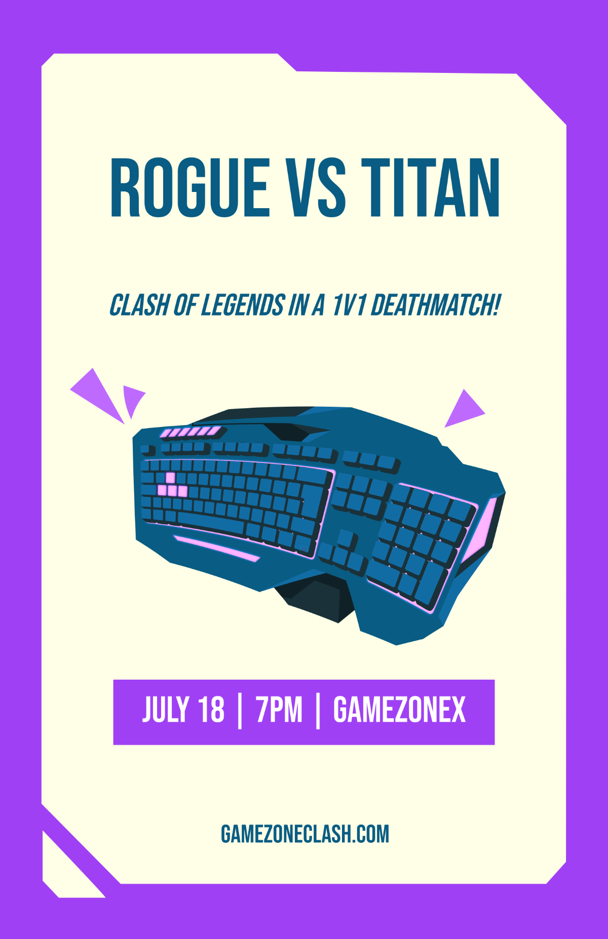 Free Purple Gaming Concept Poster Template
