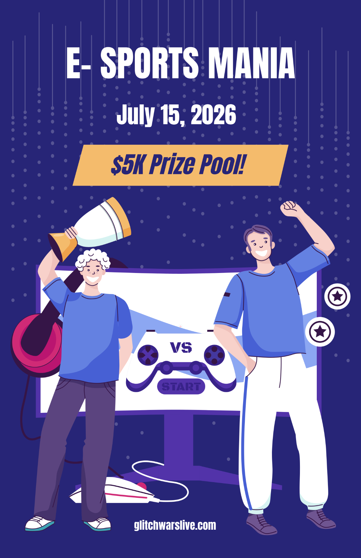 Free Colorful Esports Gaming Poster Template to Edit Online