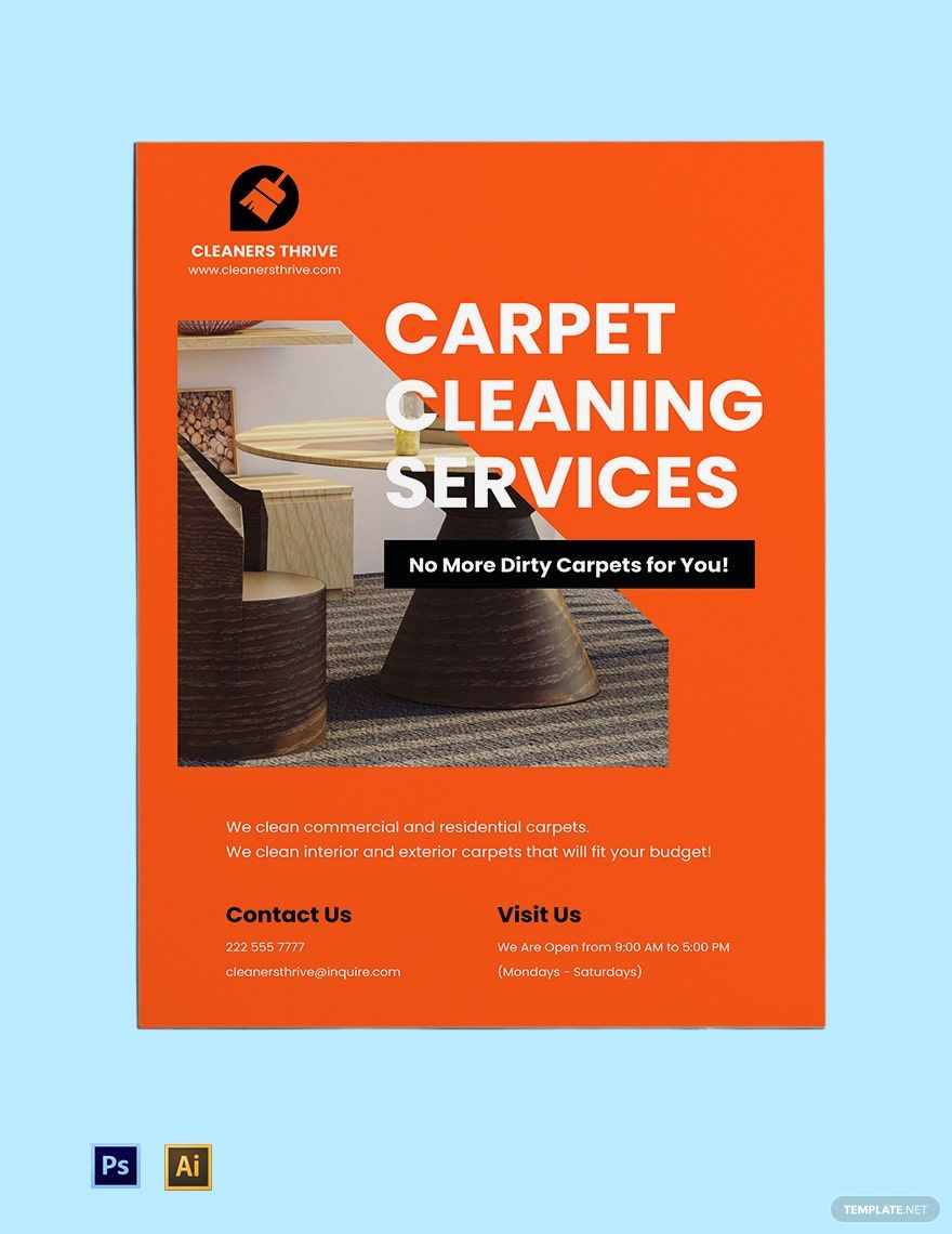 Free Carpet Cleaning Service Poster Template