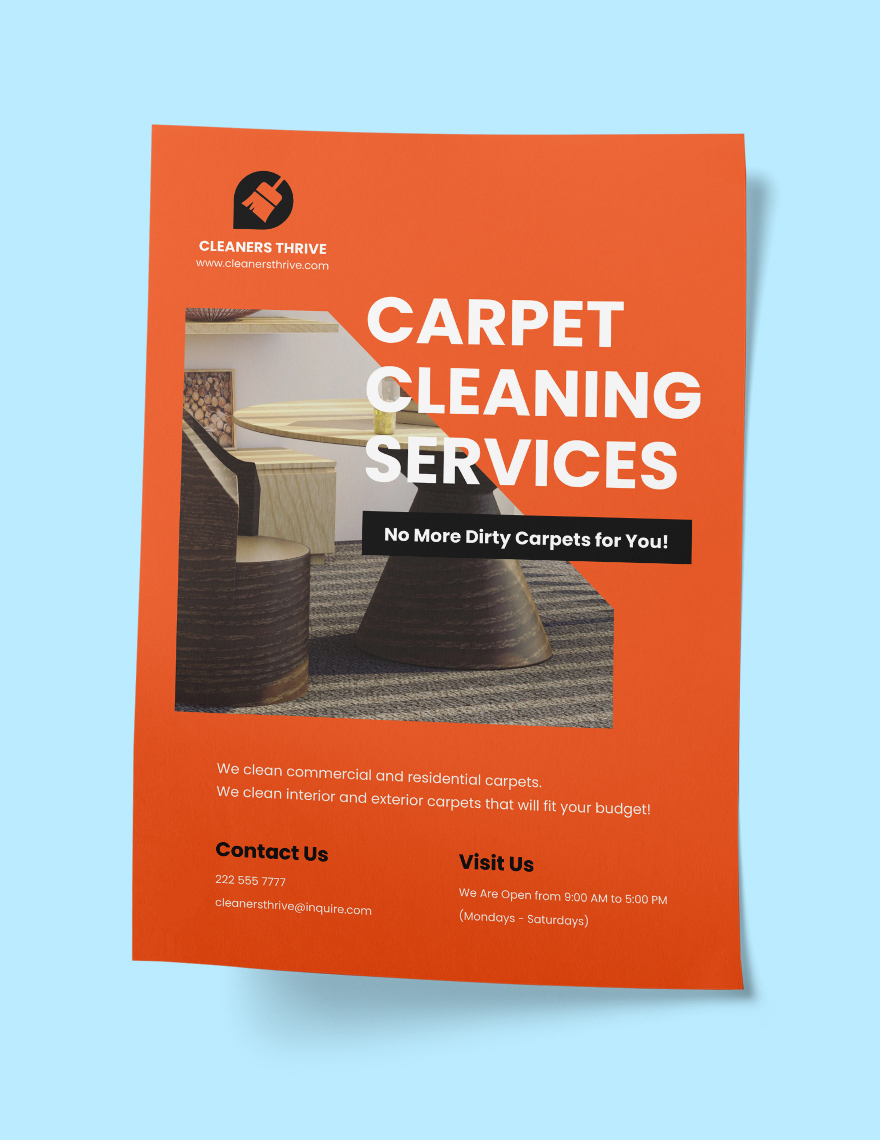 Carpet Cleaning Service Poster Template