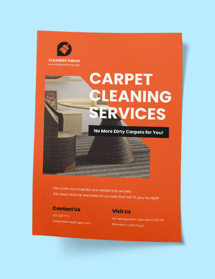 Free Carpet Cleaning Service Poster Template to Edit Online
