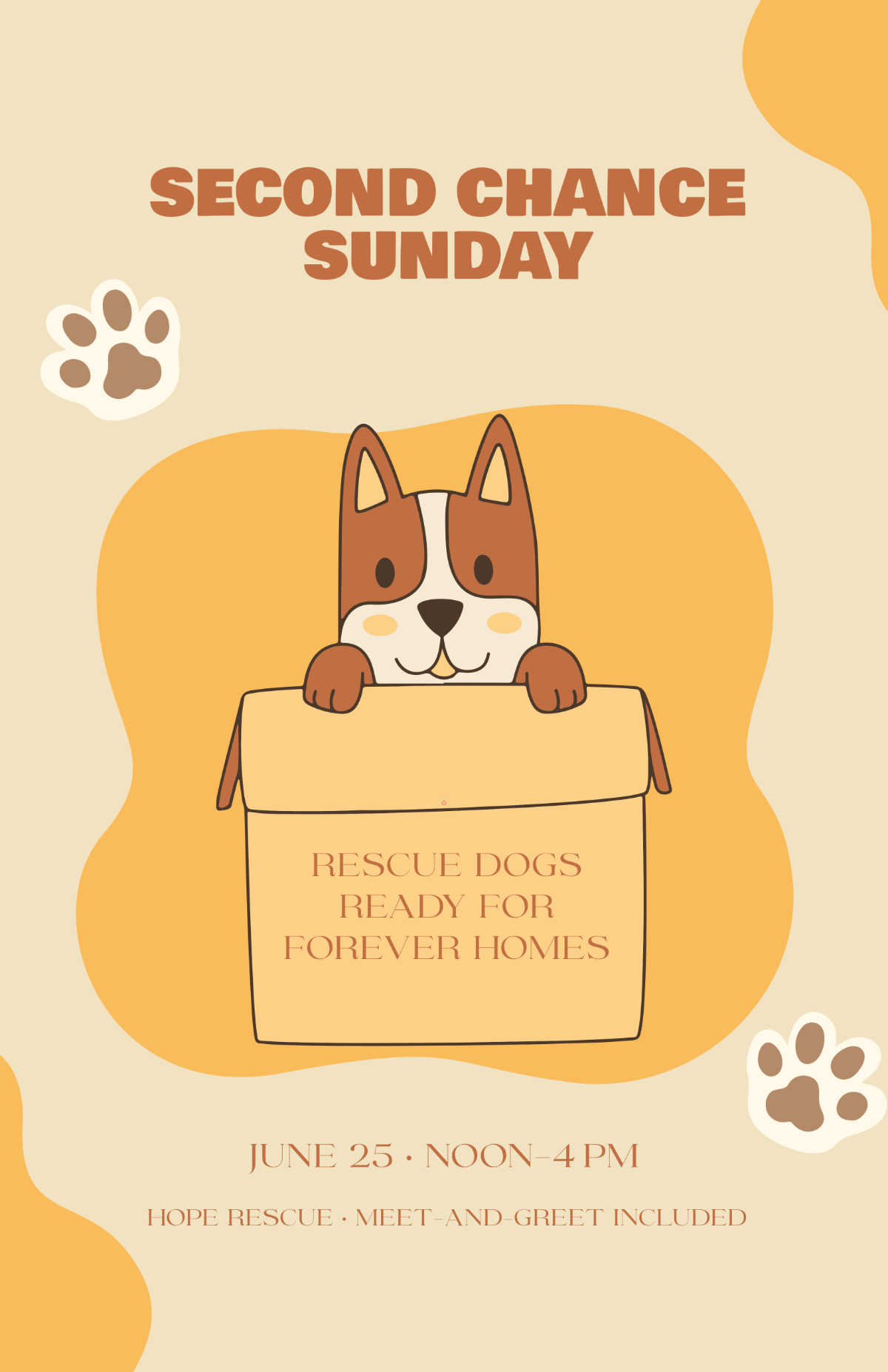 Free Rescue Dog Adoption Poster Template to Edit Online