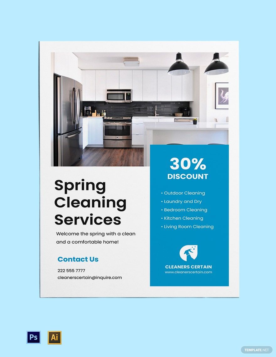 Free Spring Cleaning Services Poster Template