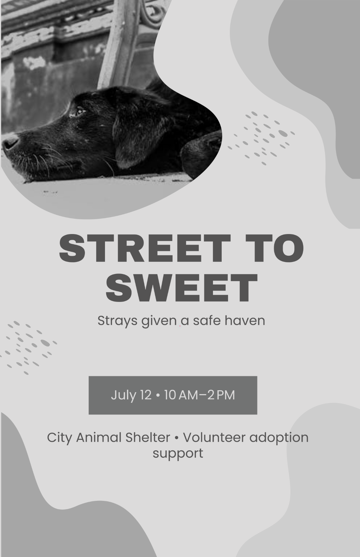 Free Stray Dog Adoption Poster Template to Edit Online