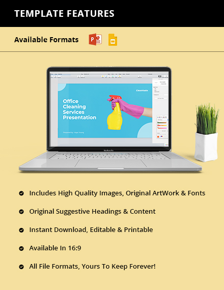 Free Commercial Cleaning Services Presentation Template to Edit Online