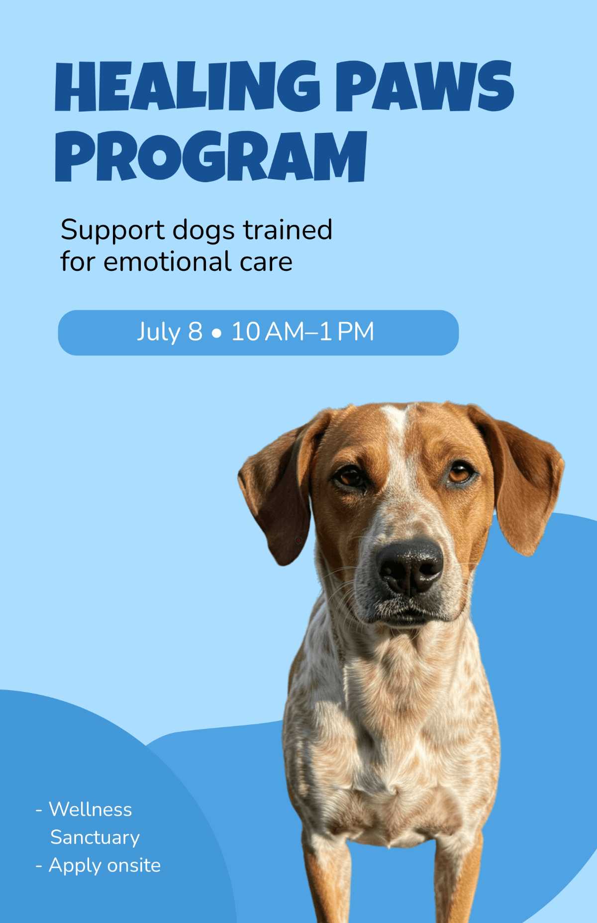 Free Emotional Support Dog Adoption Poster Template to Edit Online