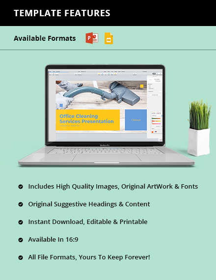 Free Office Cleaning Presentation Template to Edit Online