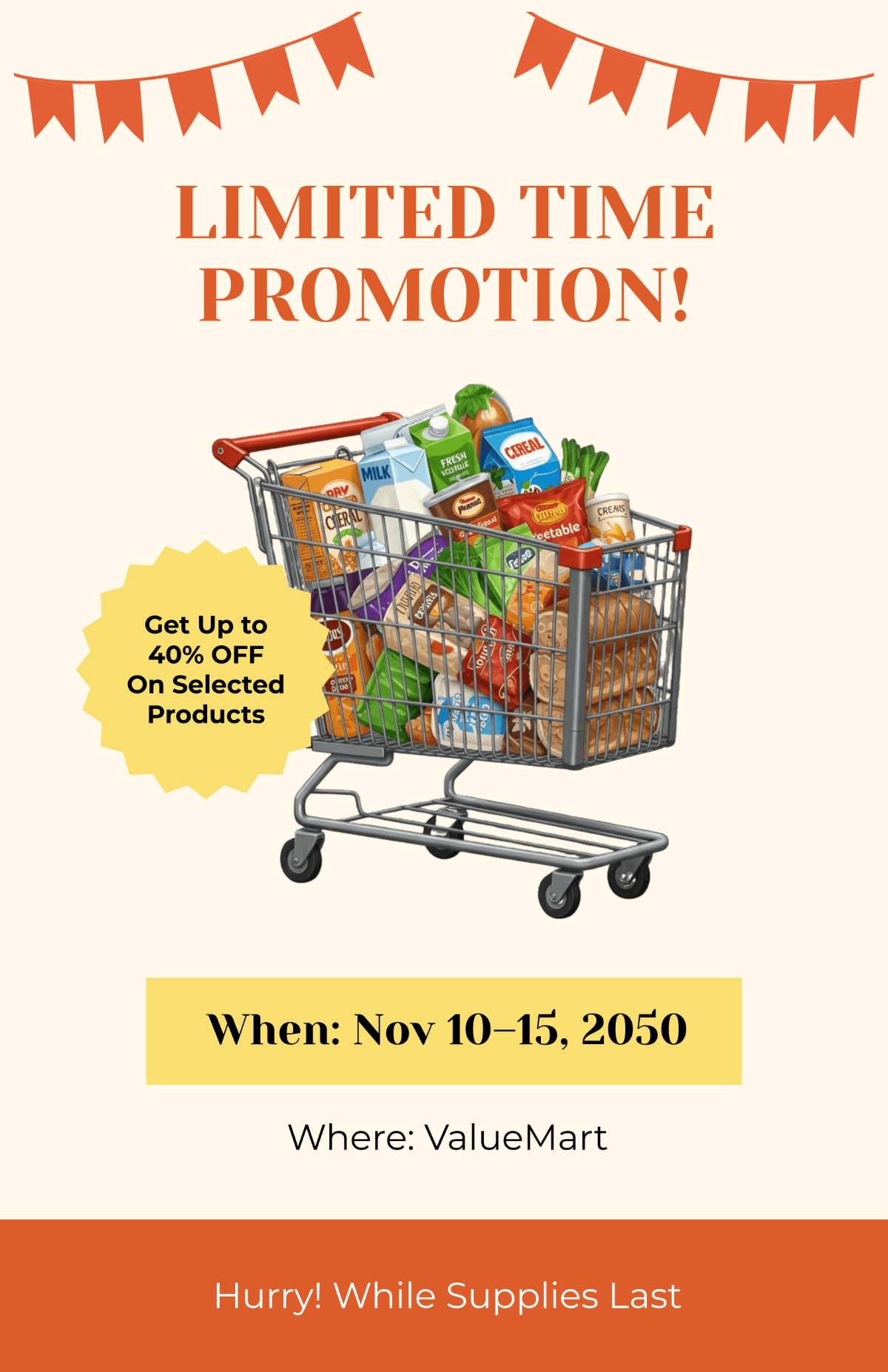 Free Discount Promotion Poster Template to Edit Online