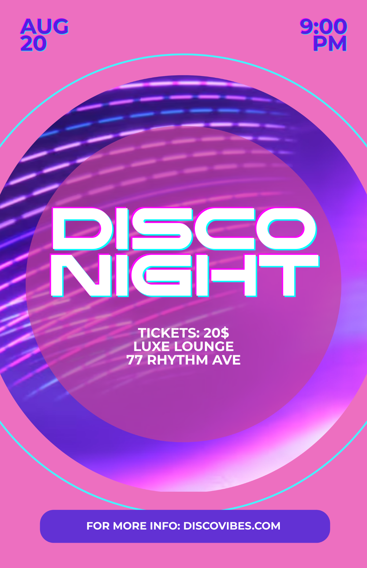 Free Modern Disco Party Poster Template to Edit Online