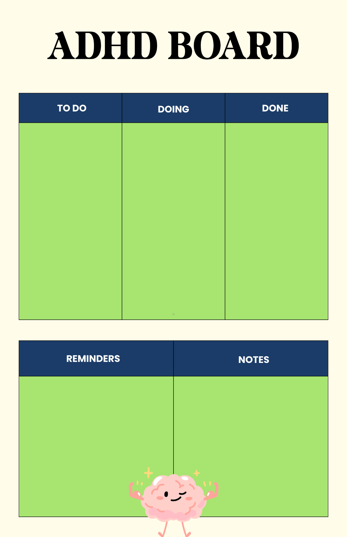 Free Blank ADHD Board Template