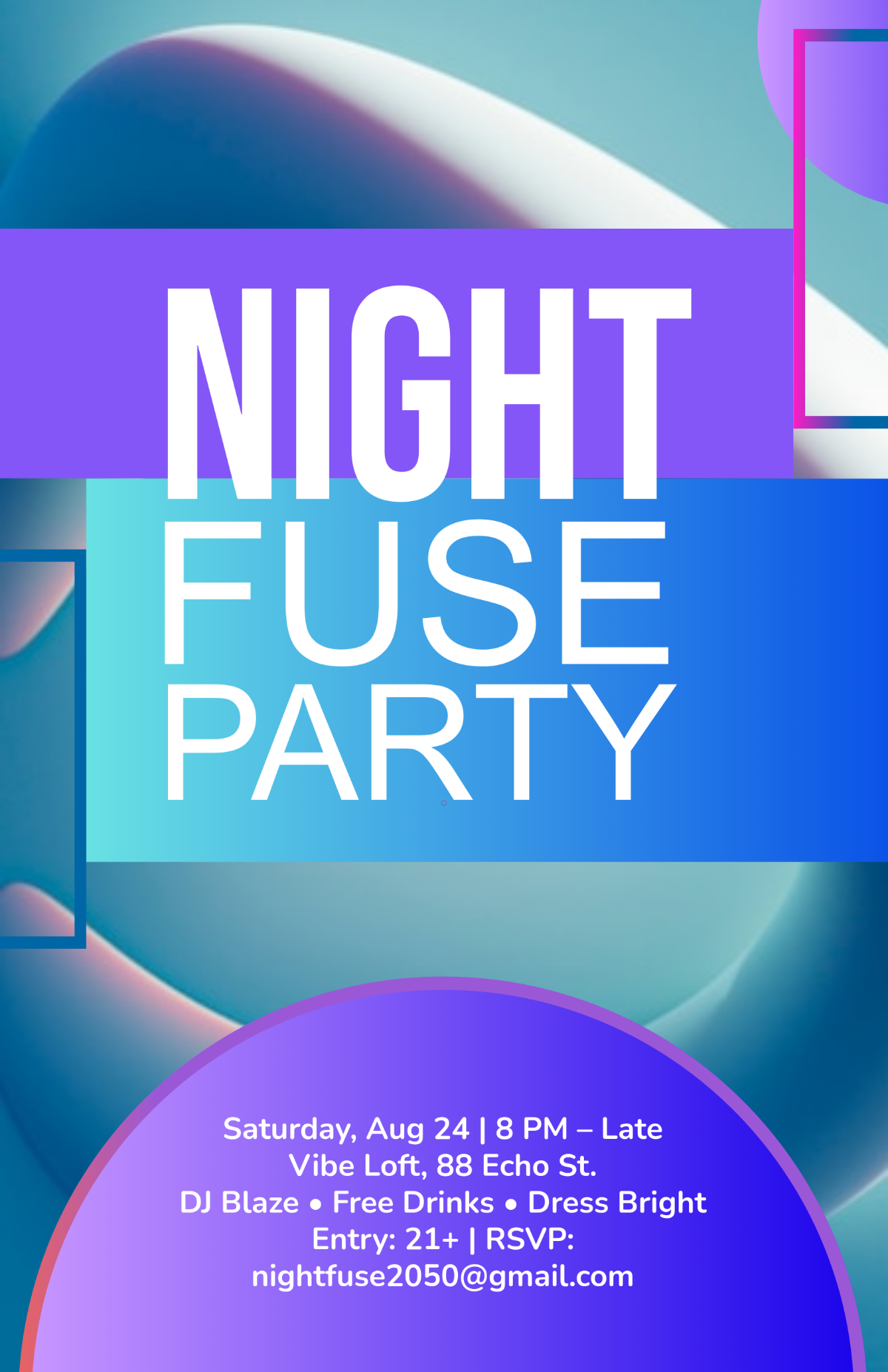 Free Abstract Party Poster Design Template to Edit Online