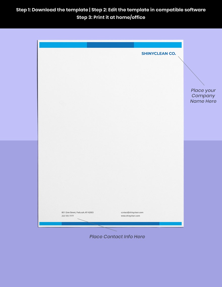 Janitorial & Office Cleaning Letterhead Template