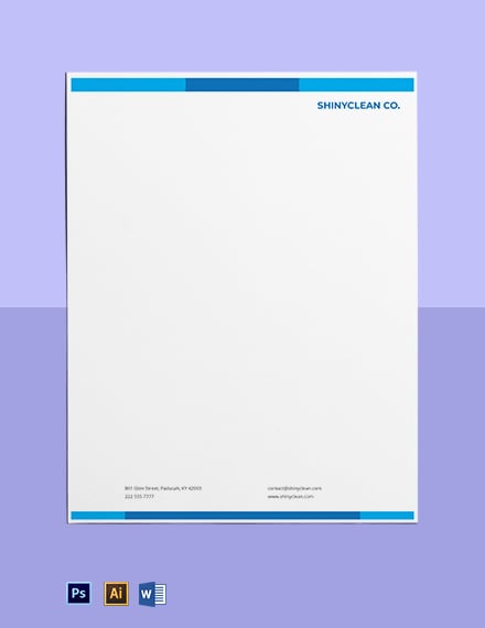 Janitorial  Office Cleaning Letterhead Template