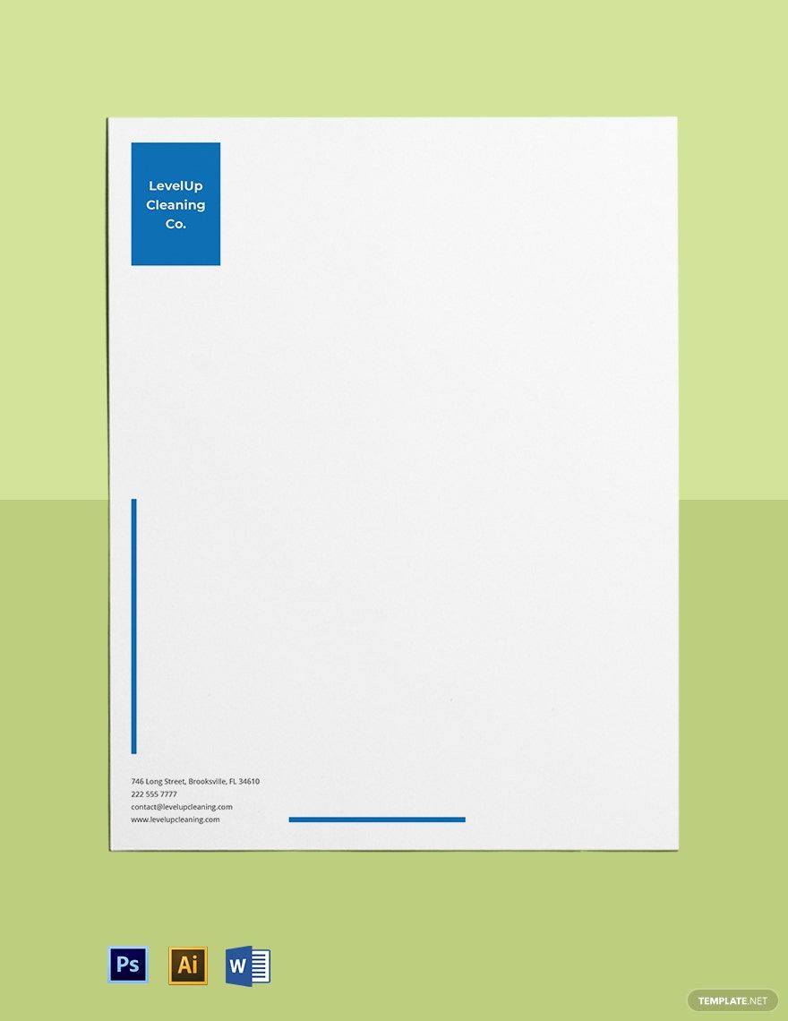 Corporate Cleaning Service Letterhead Template