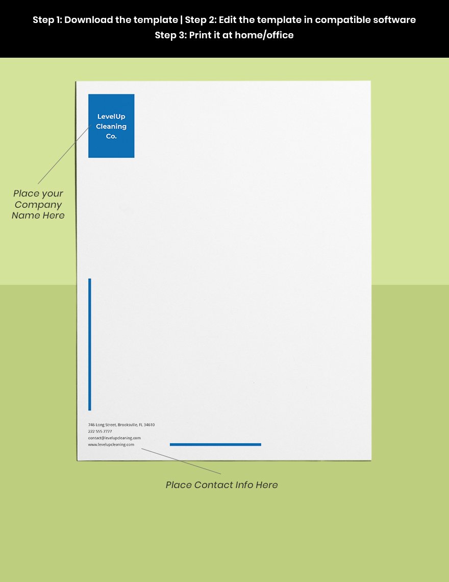 Corporate Cleaning Service Letterhead Template
