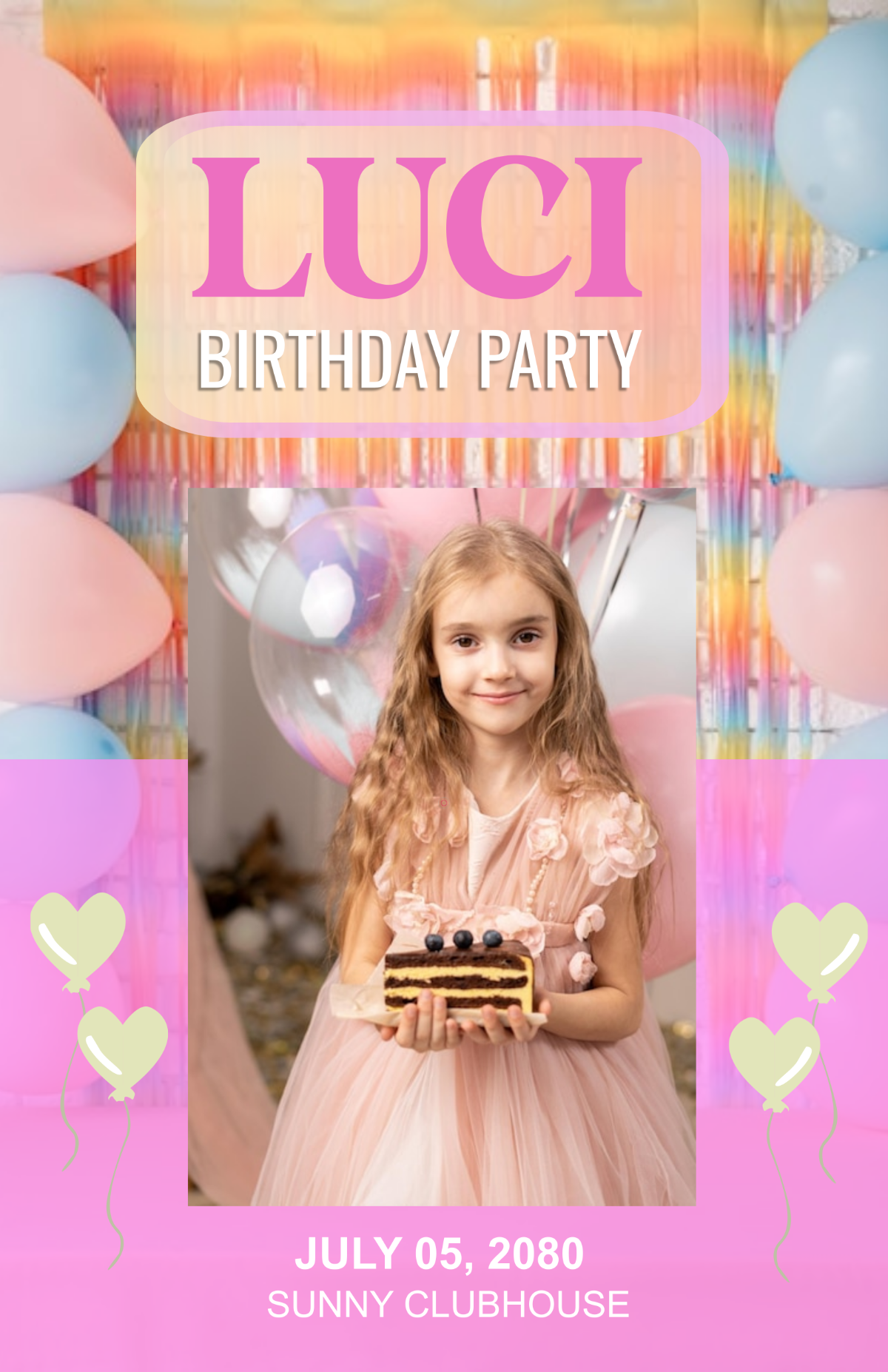 Free   Birthday Party Poster Template to Edit Online