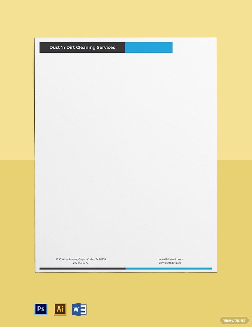 Free Cleaning Services Letterhead Template