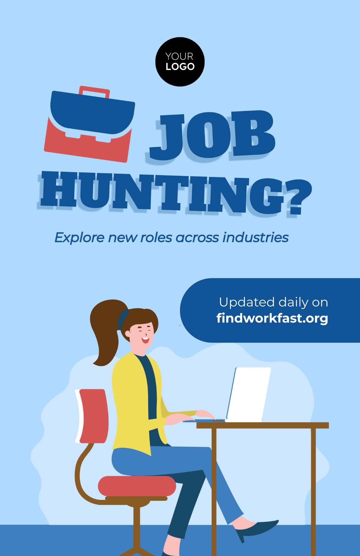 Free Looking for Job Poster Background Template to Edit Online