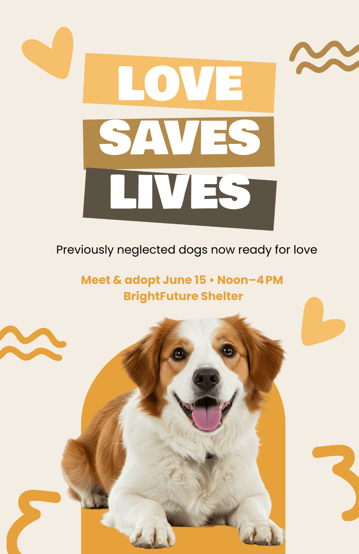 Free Sacrifice Dog Adoption Poster Template to Edit Online