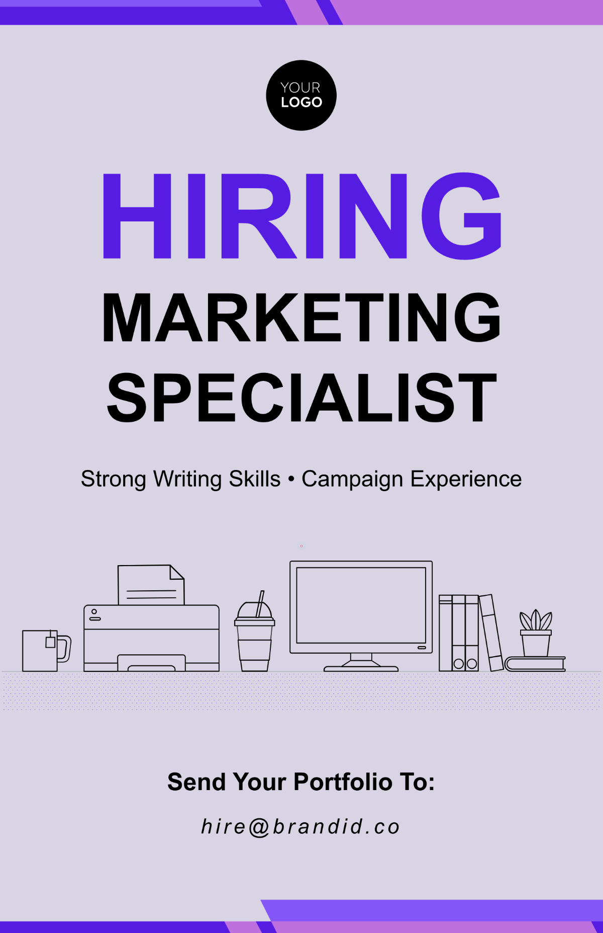 Free Creative Marketing Job Poster Template to Edit Online