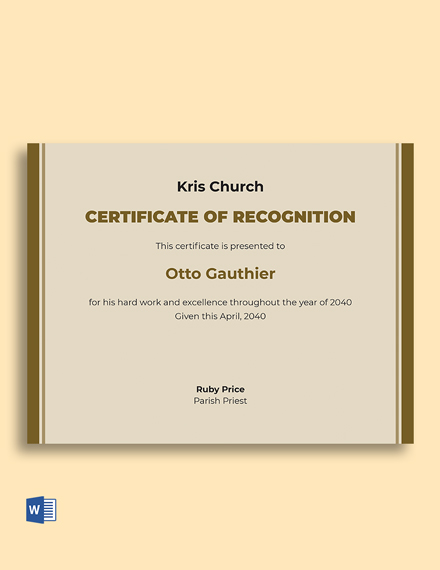 13+ Church Certificate Templates - Free Downloads | Template.net