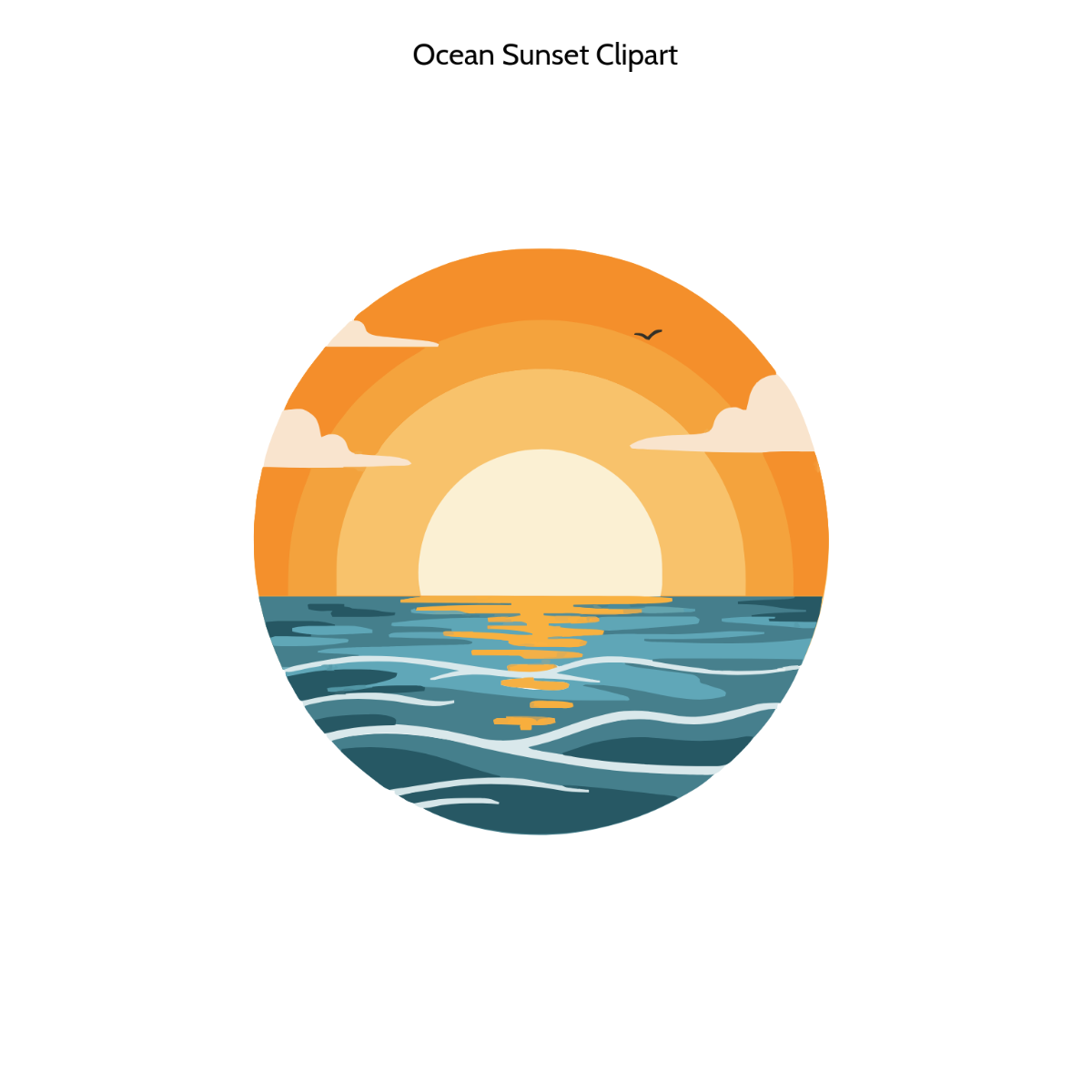 Free Ocean Sunset Clipart to Edit Online