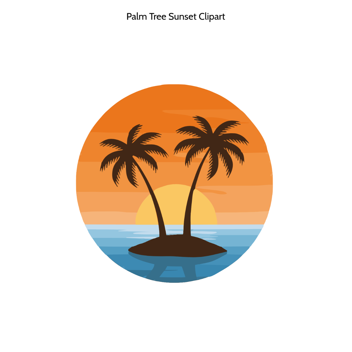 Free Palm Tree Sunset Clipart to Edit Online