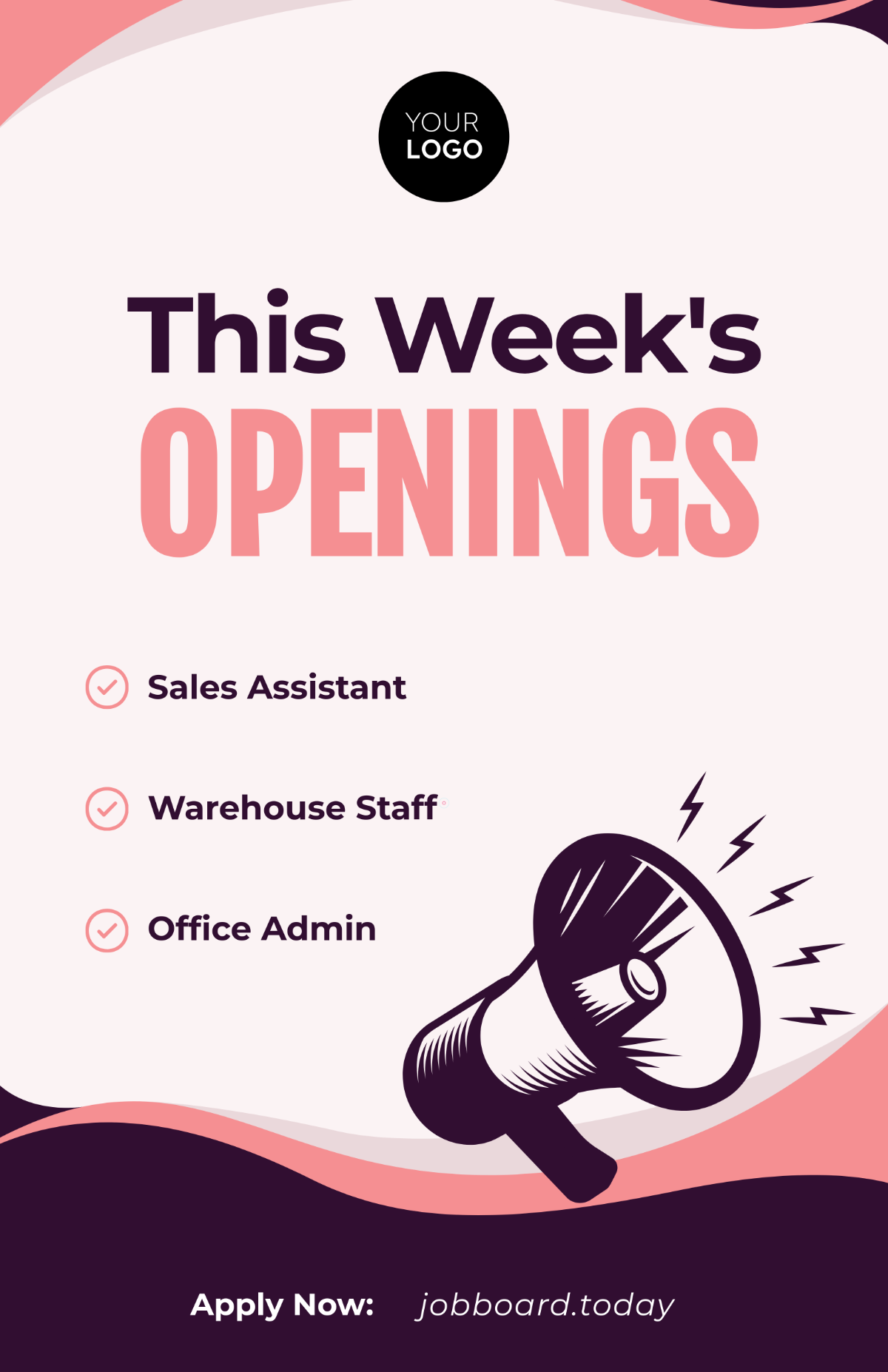 Free Blank New Job Listings Poster Template to Edit Online