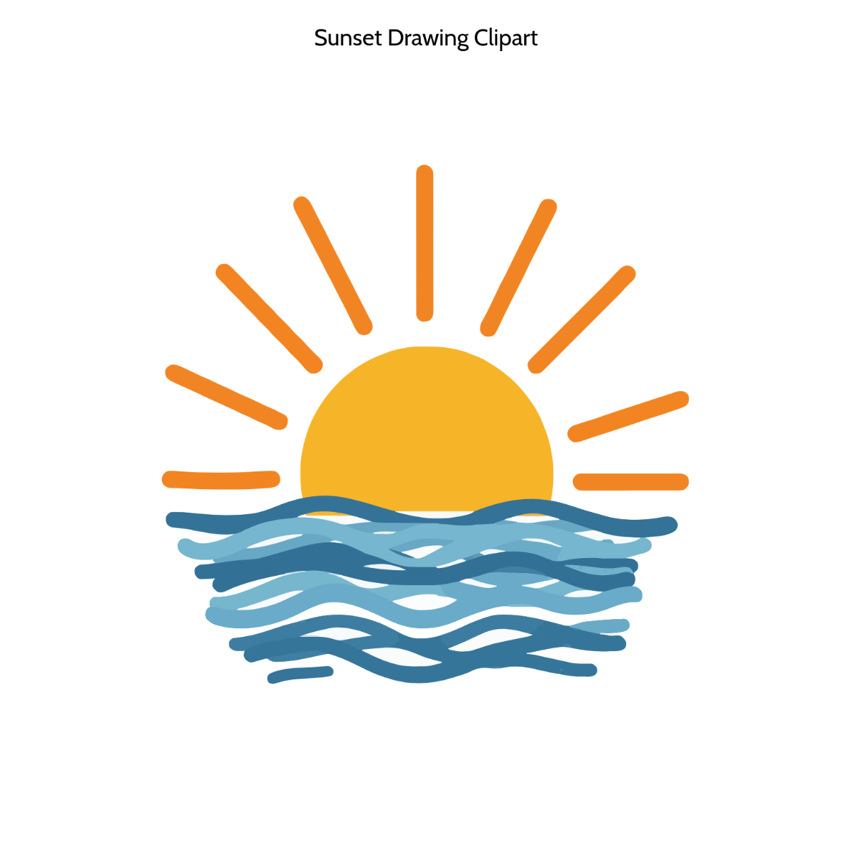 Free Sunset Drawing Clipart to Edit Online