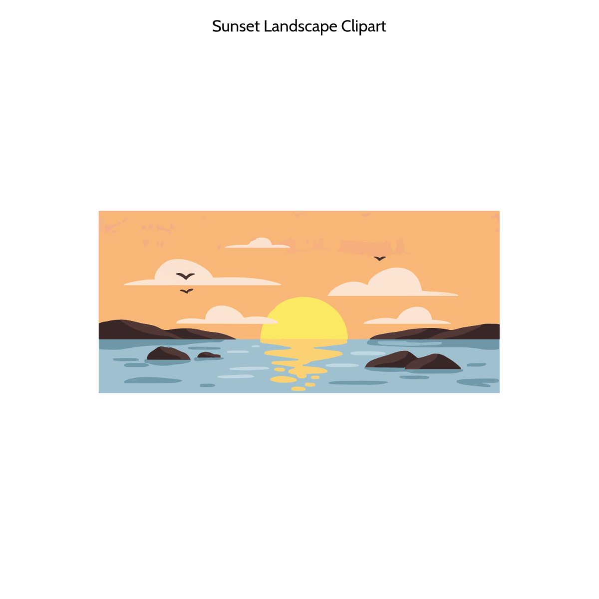 Free Sunset Landscape Clipart to Edit Online