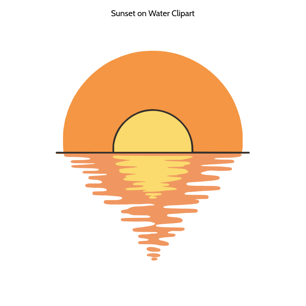 Free Sunset on Water Clipart to Edit Online