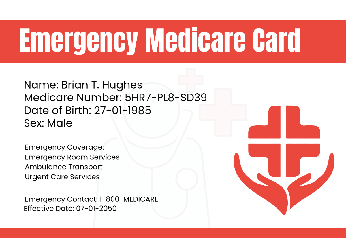 Free Emergency Medicare Card Template