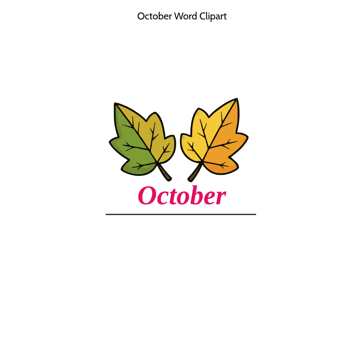 Free October Word Clipart to Edit Online