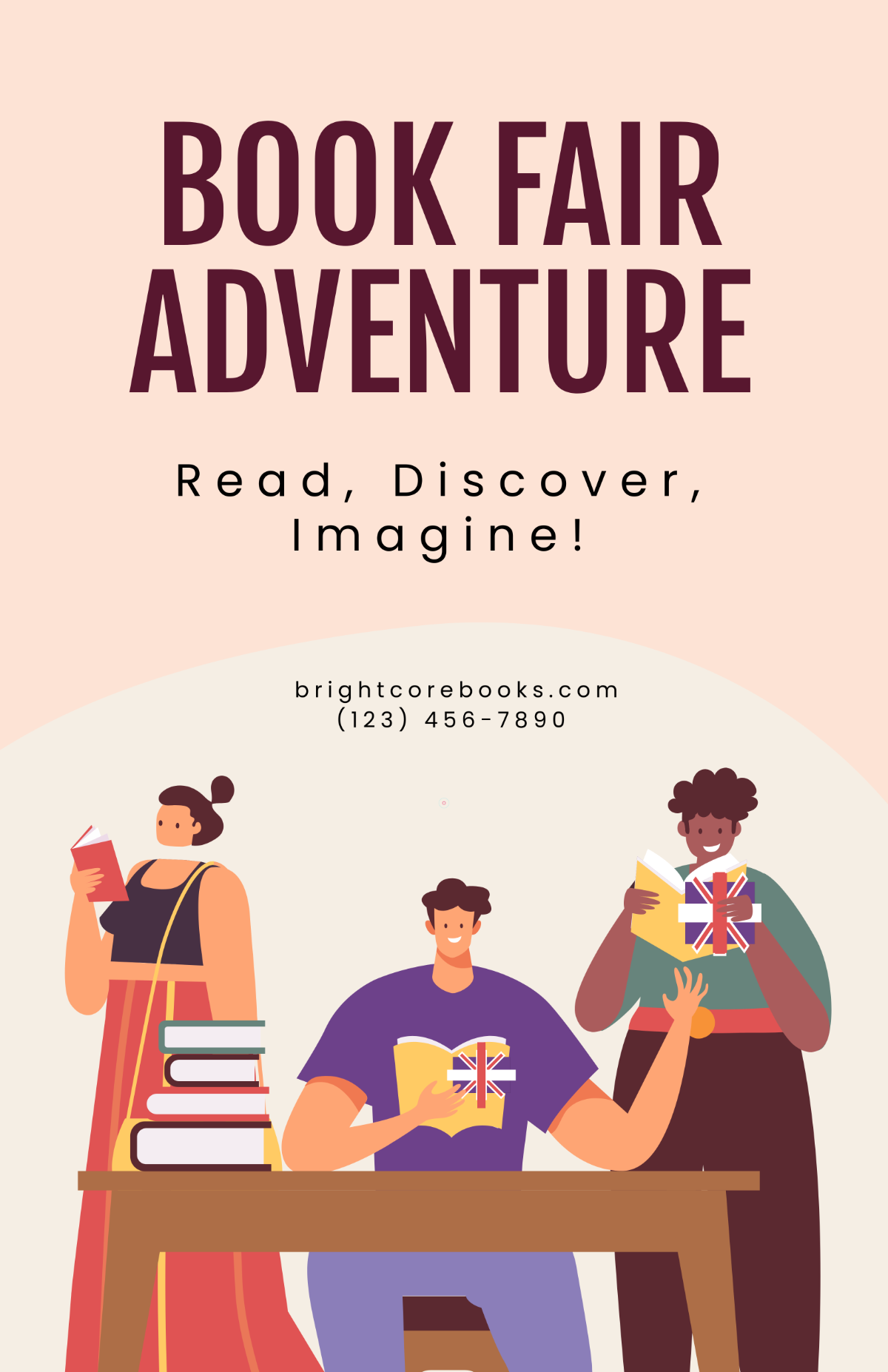 Free Cartoon Book Fair Poster Template