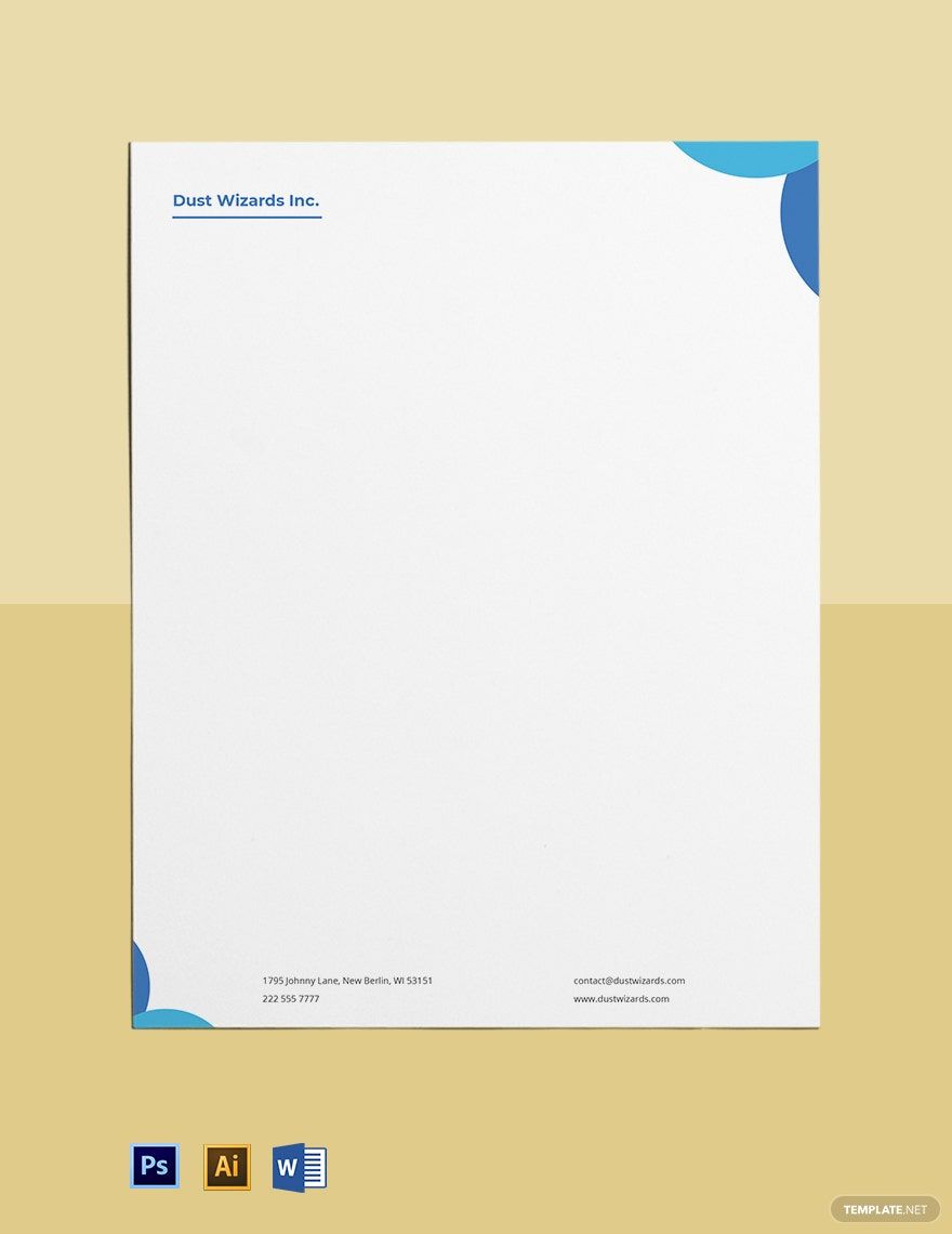 Free Sample Cleaning Services Letterhead Template