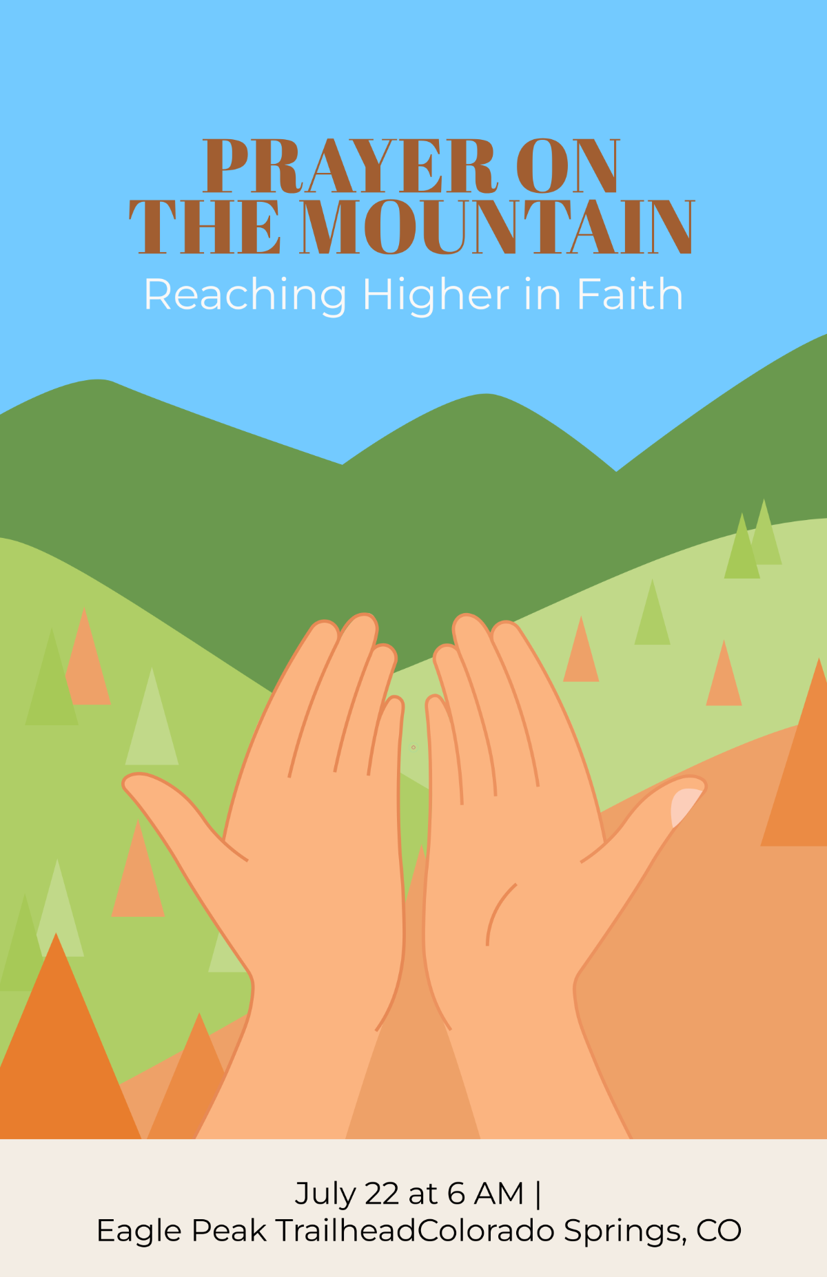 Free Mountain Prayer Poster Template to Edit Online