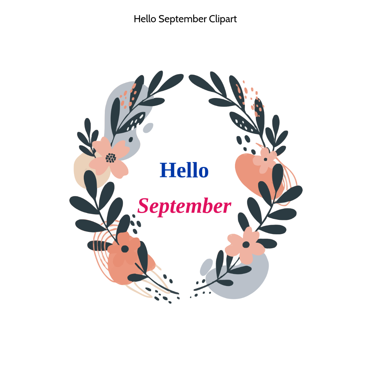 Free Hello September Clipart Template