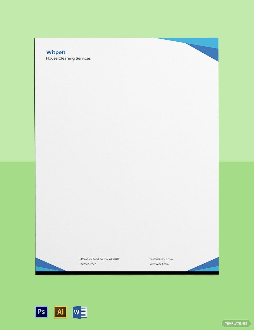 House Cleaning Letterhead Template