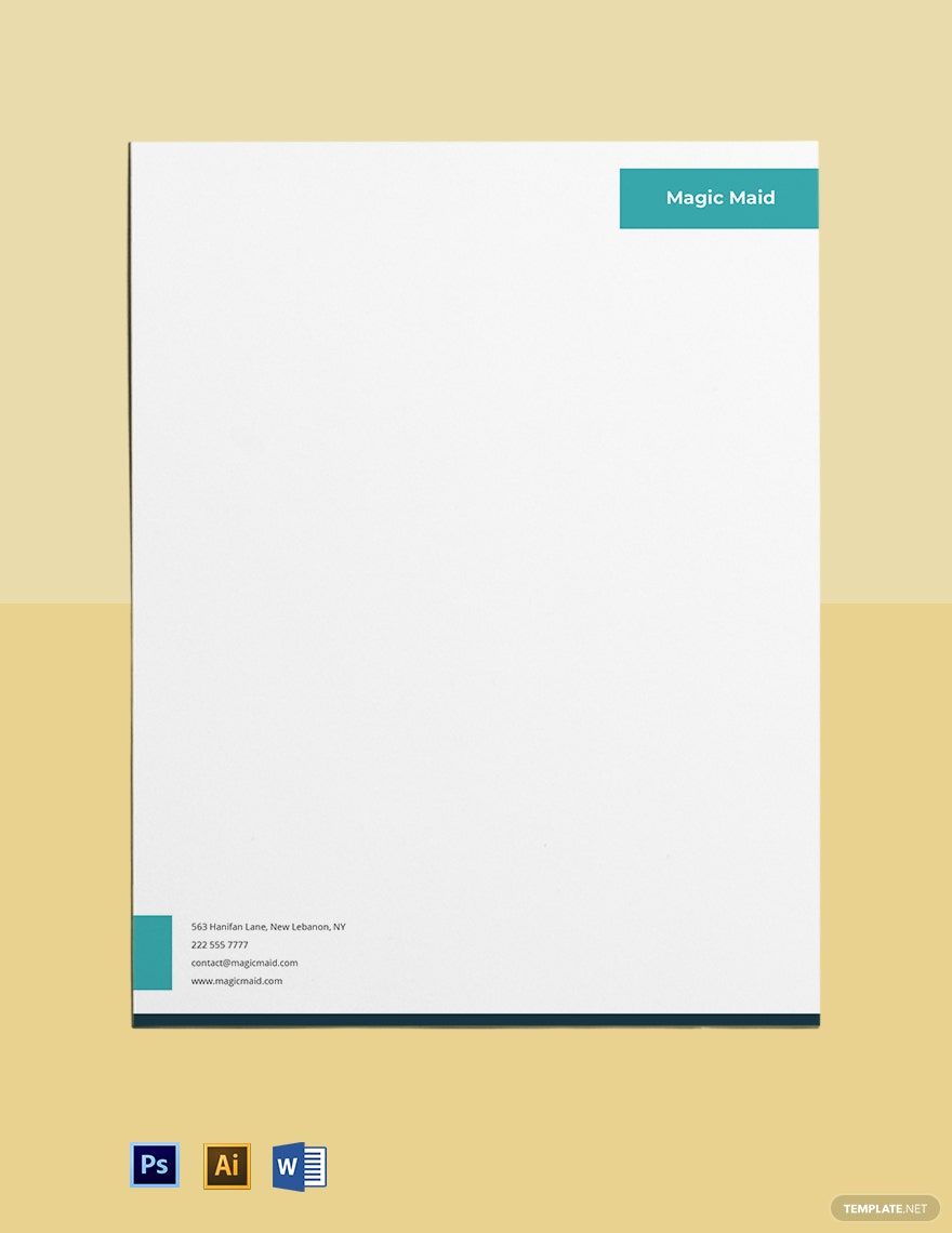 House Cleaning & Maid Services Letterhead Template