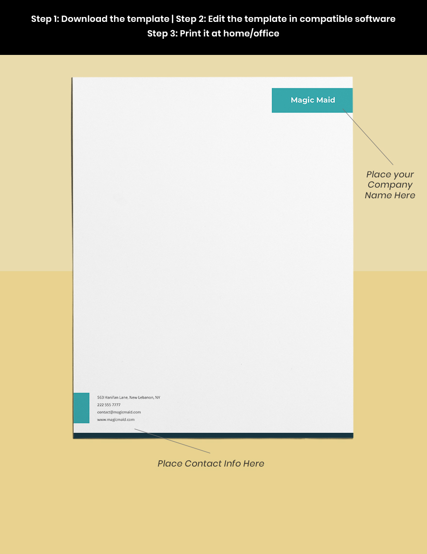 House Cleaning & Maid Services Letterhead Template