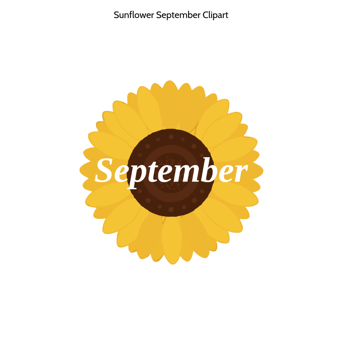 Free Sunflower September Clipart Template