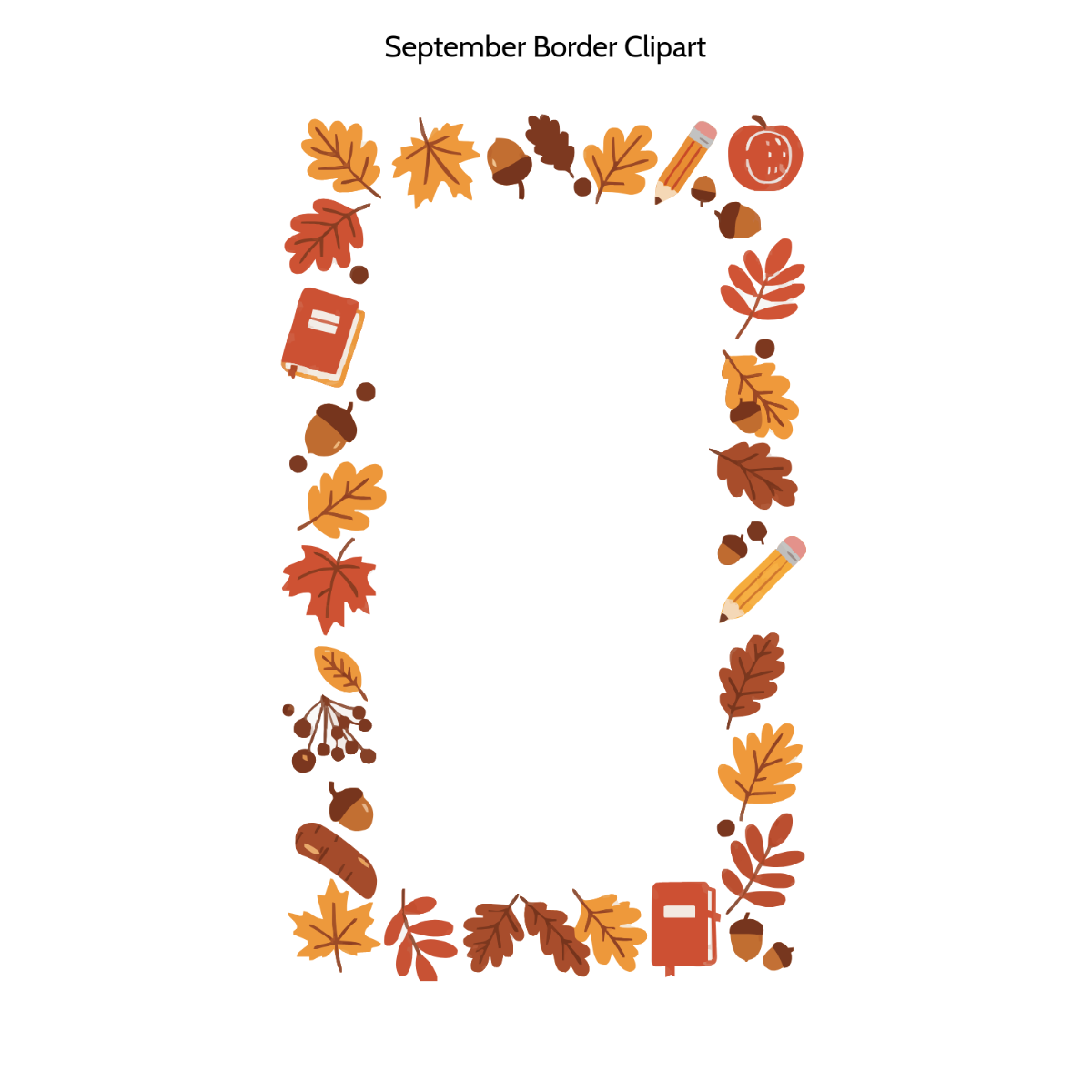 Free September Border Clipart Template