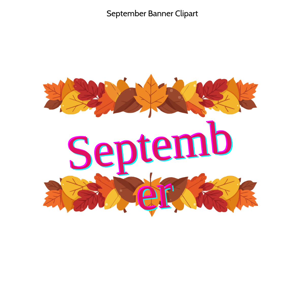 Free September Banner Clipart Template