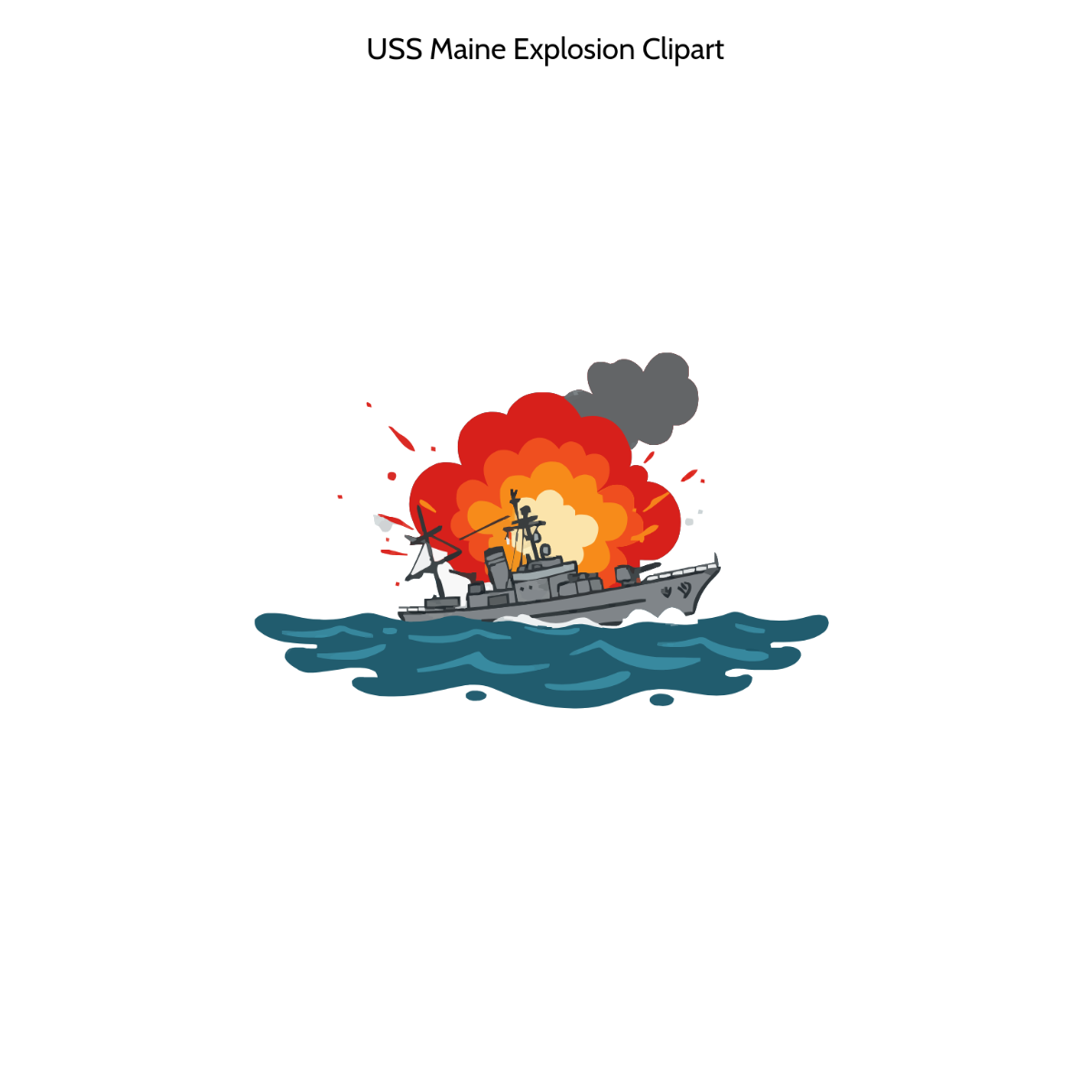 Free USS Maine Explosion Clipart to Edit Online