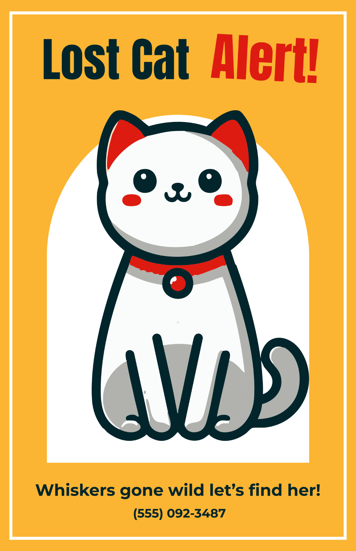Free Cartoon Cat Lost Poster Template